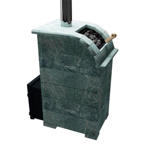 Печь-каменка чугунная КНЯЗЬ КАЛИТА нержав тоннель и чугунная дверца ПАНОРАМА Т/ХЛ (18 - 34 м.куб)