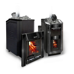 Печь-каменка ЕРМАК ЛЮКС 30 BLACK СТАЛЬ 8 мм (22 - 34 м.куб)