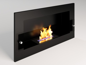 Биокамин  WINDOW GLASS blac АРОМА встраиваемый, настенный