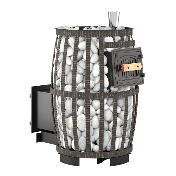 Печь-каменка  чугунная ЛЕГЕНДА РУССКИЙ ПАР КОВКА 24 дверца 271 (12 - 26 м.куб)