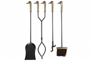 Каминный набор 51039AK (ГУСИ) ЧЕРНЫЙ с БРОНЗОЙ 4 предмета Каминный набор 51039AK (ГУСИ) ЧЕРНЫЙ с БРОНЗОЙ 4 предмета