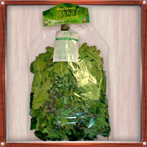 Веник Экстра из КАВКАЗСКОГО ДУБА с мятой в индивидуальной упаковке