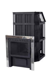 Печь-каменка СИБИРЬ с закрытой каменкой дверца ПАНОРАМА (10 - 20 м.куб)