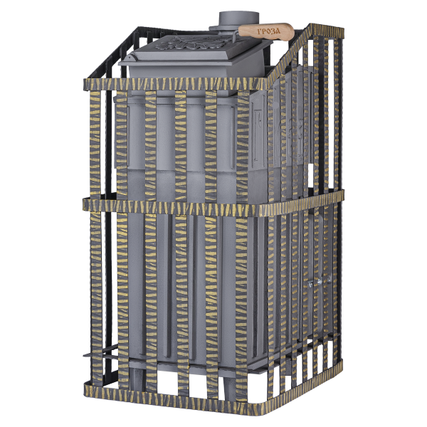 Печь-каменка чугунная ГРОЗА-УРАГАН 18МС дверца со стеклом в сетке (18 м.куб) Печь-каменка чугунная ГРОЗА-УРАГАН 18МС дверца со стеклом в сетке (18 м.куб)