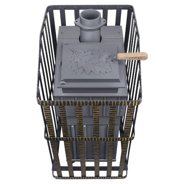 Печь-каменка чугунная ГРОЗА-УРАГАН 18МС дверца со стеклом в сетке (18 м.куб) Печь-каменка чугунная ГРОЗА-УРАГАН 18МС дверца со стеклом в сетке (18 м.куб)