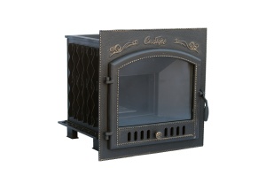 Печь-каменка СИБИРЬ-25 дверца ПАНОРАМА (ПД 700 х 700) NEW цельнолитой корпус