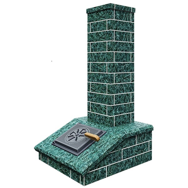 Облицовка на трубу для печей ГРОМ 50  ПРЕЗИДЕНТ  КИРПИЧ ЗМЕЕВИК (150*790)  (3 яруса) под шибер