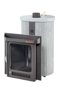 Печь-каменка МАКСИ ПФ дверца со стеклом в ламелях СЕРЫЙ ВЕЛЮР ЦЕЛЬНЫЙ (38 м.куб)