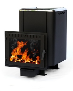 Печь-каменка  чугунная СИБИРЬ 24 конвекционная дверца ПАНОРАМА (12 - 24 м.куб) Печь-каменка  чугунная СИБИРЬ 24 конвекционная дверца ПАНОРАМА (12 - 24 м.куб)