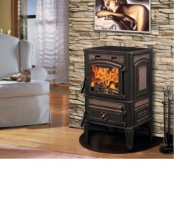 Печь-камин DACHA  чугунная патина медь d = 120 мм (12 кВт) Печь-камин DACHA  чугунная патина медь d = 120 мм (12 кВт)