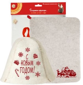 Комплект "С Новым Годом!" НП (шапка + коврик) 