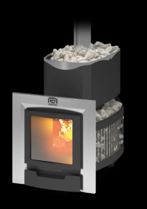 Печь-каменка РУСЬ-СЕТКА 18 Л ПАНОРАМА без дверцы 16/обрамления