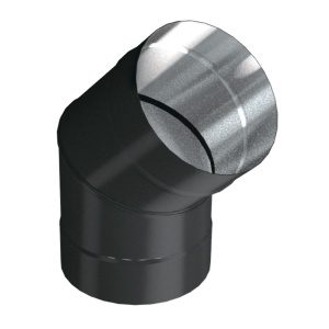 Колено 45 градусов d = 115 мм  ВУЛКАН  (0,8 ММ, RAL черный) Колено 45 градусов d = 115 мм  ВУЛКАН  (0,8 ММ, RAL черный)