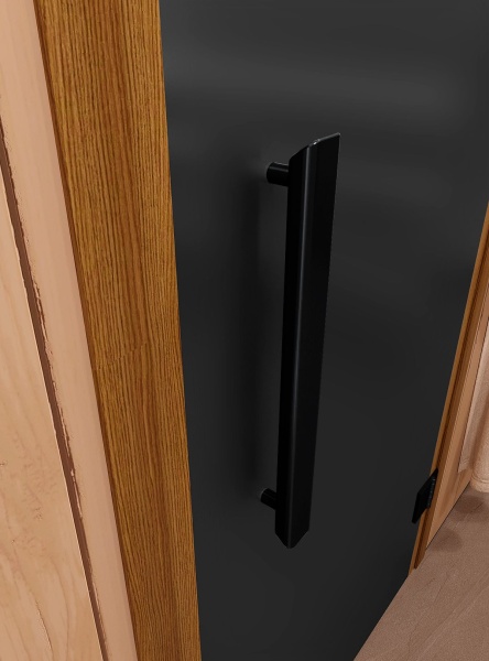 Дверь стеклянная ФАВОРИТ БЛЭК ГРАФИТ МАТОВАЯ 700 х 1900 мм 2 петли,стекло 8 мм,кор. ХВОЯ,магн DW