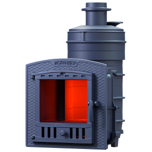 Печь-каменка чугунная ИСКАНДЕР ЗК 16П2 дверца ПАНОРАМА (16 м.куб) под облицовку