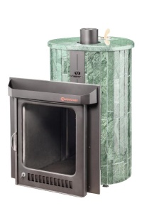 Печь-каменка МАЛЮТКА ПФ дверца со стеклом в ламелях ВЕРДЕ ГВАТЕМАЛА НАБОРНЫЙ (18 м.куб) Печь-каменка МАЛЮТКА ПФ дверца со стеклом в ламелях ВЕРДЕ ГВАТЕМАЛА НАБОРНЫЙ (18 м.куб)