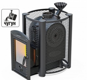 Печь-каменка ЧЁРНАЯ ЖЕМЧУЖИНА Люмина Плюс с нерж каменкой фото