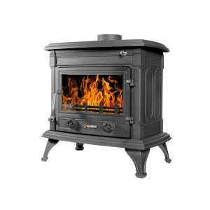 Печь-камин ВЕЗУВИЙ AST-13 чугунная антрацит d = 150 мм (13 кВт)  (2)