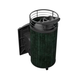 Печь-каменка чугунная АТМОСФЕРА XL дверца со стеклом в ламелях ВЕРДЕ ГВАТЕМАЛА NEW (18-26 м.куб)