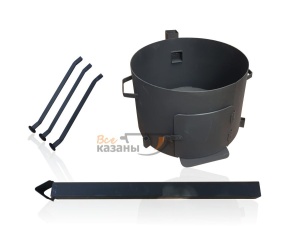 Печь под казан 12 л с разборным ДЫМОХОДОМ и дверцей сталь 2 мм