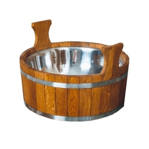 Шайка  5 л с нержавеющей вставкой,лак ДУБ