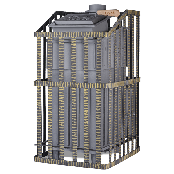 Печь-каменка чугунная ГРОЗА-УРАГАН 24МС дверца со стеклом в сетке (24 м.куб) Печь-каменка чугунная ГРОЗА-УРАГАН 24МС дверца со стеклом в сетке (24 м.куб)