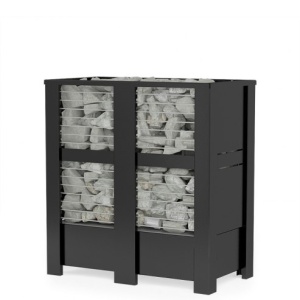 Электрокаменка GEOS- QUADRO PRO 12 установка у стены сауны (9-20 м.куб)