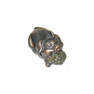 Визитница ХДИ-12.014  ДЕНЕЖНЫЙ КАБАНЧИК патина (ГР: 110 х 80 х 55 мм) ЛИТКОМ