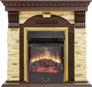 Портал Dublin темный дуб/арочный сланец для электроочага стандартного (RoyalFlame)