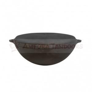 Кастрюля-казан чугунная 12л с чугунной крышкой-сковородой АМФОРА Кастрюля-казан чугунная 12л с чугунной крышкой-сковородой АМФОРА