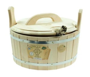 Шайка 15 л с нержавеющей вставкой с крышкой КЕДР