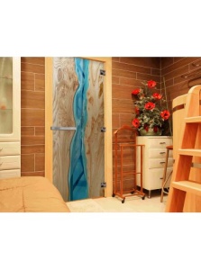 Дверь стеклянная ФОТОПЕЧАТЬ СЛЭБ-04 700х1900 мм 3 петли,стекло 8 мм,кор ОЛЬХА,ручка-дер,магнит DW