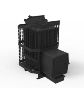 Печь-каменка  чугунная КЕННЕТ БАСТИОН 22-ЗК СЕТКА пруток дверца  чугунная (18 - 22 м.куб)