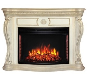 Портал Barcelona 26/33 бежевый дуб с золотой патиной (WT-659G)  для электроочага с 26/33 диагональю