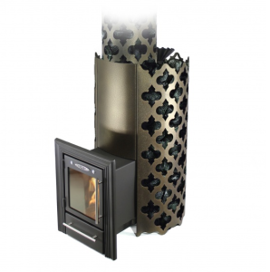 Печь-каменка АРАБЕСКА ЛЮМИНА черная бронза INOX