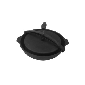 Гриль-жаровня КСГ280/55Ш  СИБИРЯЧКА чуг. со скобой, крышкой и гриль-прессом (d=330 х 61,5 мм) ЛИТКОМ