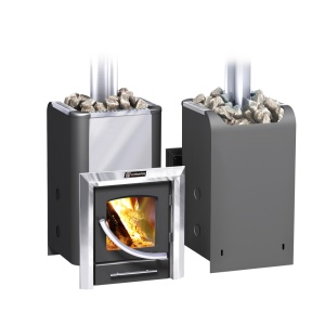 Печь-каменка ЕРМАК ЭЛИТ 20ПС дверца ПАНОРАМА (10 - 24 м.куб)