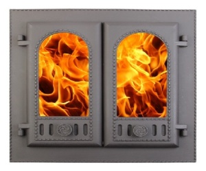 Дверца каминная ДК-6С ГОРНИЦА двухстворчатая со стеклом крашеная RLK 8415  (ПР: 410 х 410 мм) ЛИТКОМ Дверца каминная ДК-6С ГОРНИЦА двухстворчатая со стеклом крашеная RLK 8415  (ПР: 410 х 410 мм) ЛИТКОМ