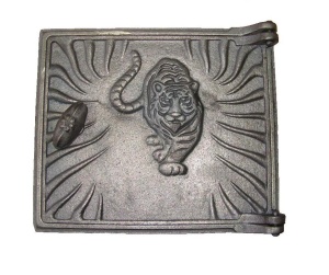 Дверца топочная ДТ-3 Т К с рисунком ТИГР крашеная (ПР:270 x 230 мм) БЛМЗ (5)