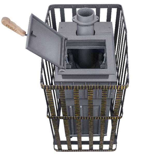 Печь-каменка чугунная ГРОЗА-УРАГАН 24МС дверца со стеклом в сетке (24 м.куб) Печь-каменка чугунная ГРОЗА-УРАГАН 24МС дверца со стеклом в сетке (24 м.куб)