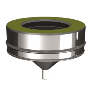 Крышка для сэндвич-тройника d = 150/250 мм с конденсатоотводом  УТЕПЛЕННАЯ  ВУЛКАН Крышка для сэндвич-тройника d = 150/250 мм с конденсатоотводом  УТЕПЛЕННАЯ  ВУЛКАН