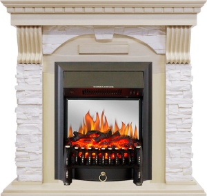 Портал Dublin слоновая кость с патиной/сланец крем для электроочага стандартного (RoyalFlame)