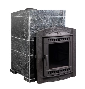 Печь-каменка чугунная АТМОСФЕРА L дверца со стеклом в облицовке ПИРОКСЕНИТ (22 м.куб) Печь-каменка чугунная АТМОСФЕРА L дверца со стеклом в облицовке ПИРОКСЕНИТ (22 м.куб)
