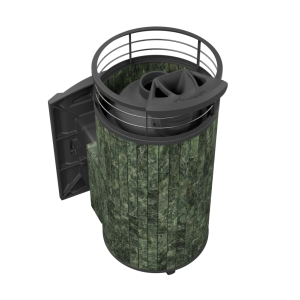 Печь-каменка чугунная АТМОСФЕРА XL в ламелях ЗМЕЕВИК NEW + тоннель (18-26 м.куб)