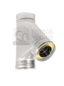 Сэндвич-тройник 45 гр. d = 130/200 мм (Н+Н) ТИС (0,8 ММ) (430 СТАНДАРТ) Сэндвич-тройник 45 гр. d = 130/200 мм (Н+Н) ТИС (0,8 ММ) (430 СТАНДАРТ)