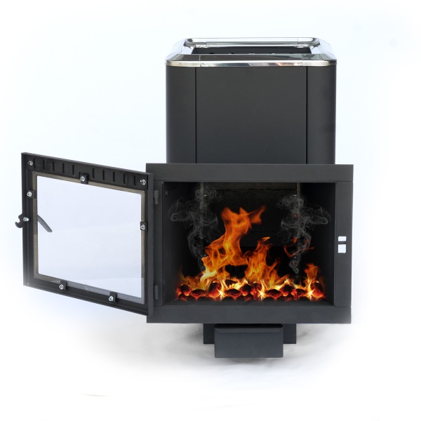 Печь-каменка  чугунная СИБИРЬ 24 конвекционная дверца ПАНОРАМА (12 - 24 м.куб) Печь-каменка  чугунная СИБИРЬ 24 конвекционная дверца ПАНОРАМА (12 - 24 м.куб)