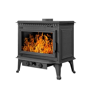 Печь-камин ВЕЗУВИЙ RICH-15 чугунная антрацит d = 150 мм (15 кВт)