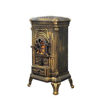 Печь-камин ВЕЗУВИЙ А-07 чугунная золото d = 115 мм (7 кВт)